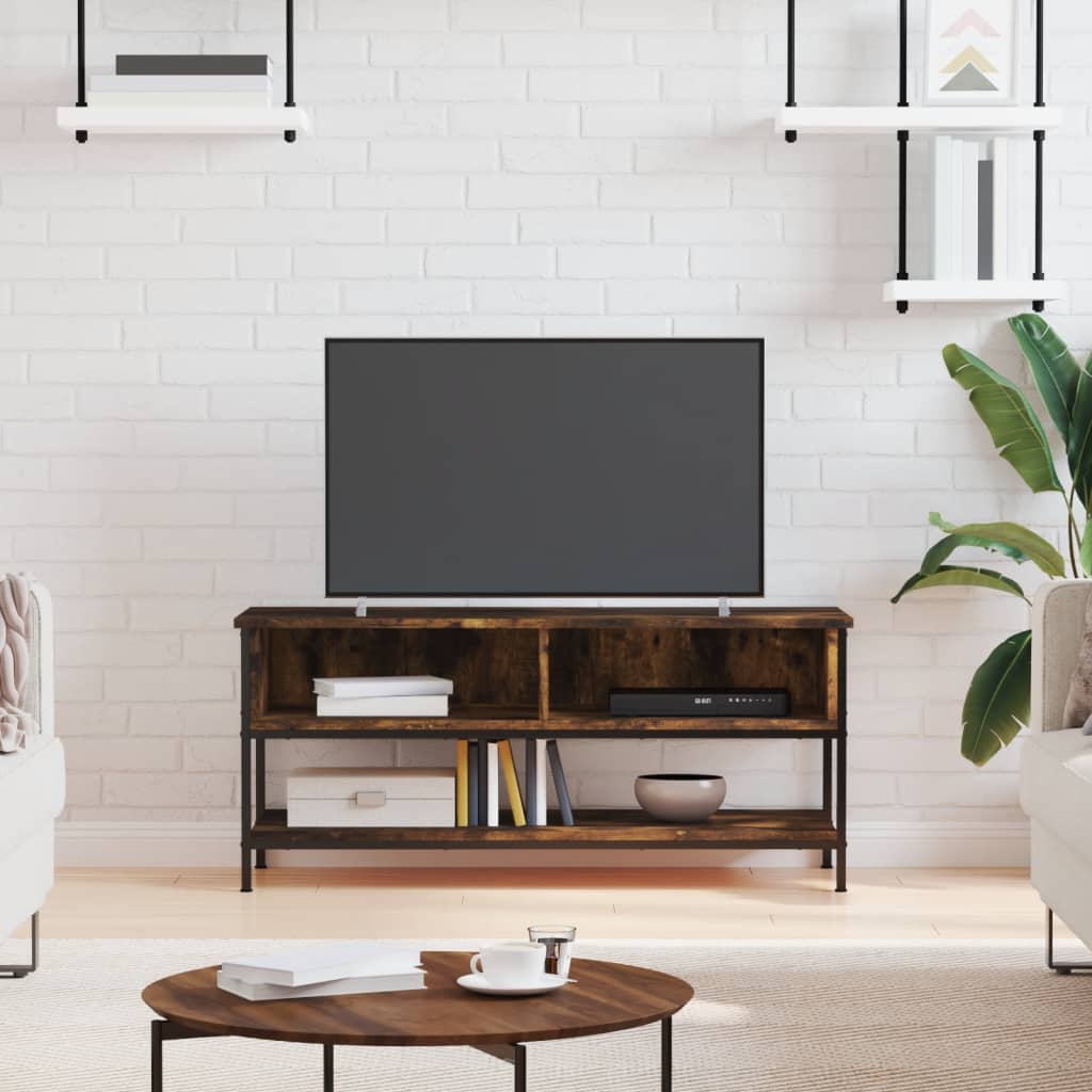 Füstös tölgy színű szerelt fa TV-szekrény 100 x 35 x 45 cm 
