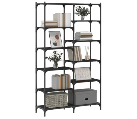 vidaXL Biblioth&egrave;que noir 100x32x170 cm bois d'ing&eacute;nierie et fer