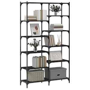 vidaXL Biblioth&egrave;que noir 100x32x170 cm bois d'ing&eacute;nierie et fer