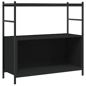 vidaXL raamaturiiul, must, 80 x 30 x 78, cm, tehispuit ja raud