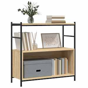 Knihovna dub sonoma 80 x 30 x 78,5 cm kompozitní dřevo a železo - obrázek 3