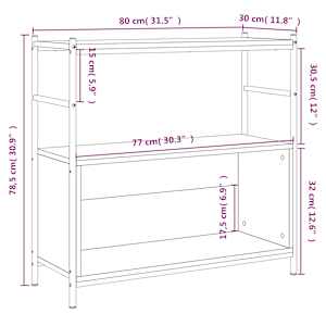 Knihovna dub sonoma 80 x 30 x 78,5 cm kompozitní dřevo a železo - obrázek 9