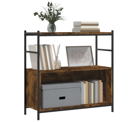 vidaXL Kirjahylly Sonoma-tammi 80x30x78,5 cm tekninen puu ja rauta