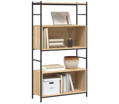 vidaXL Βιβλιοθήκη Sonoma Δρυς 80x30x145,5 εκ. Επεξεργ. Ξύλο / Σίδηρος