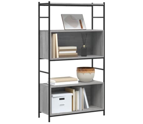 vidaXL Bookshelf Grey Sonoma Engineered wood, iron Medium