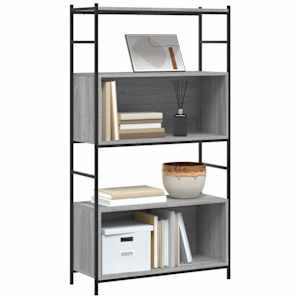 vidaXL Bookshelf Grey Sonoma Engineered wood, iron Medium