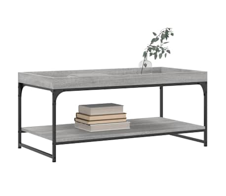 vidaXL Coffee Table Grey Sonoma 100x49x45 cm Engineered Wood