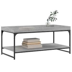 vidaXL Coffee Table Grey Sonoma 100x49x45 cm Engineered Wood