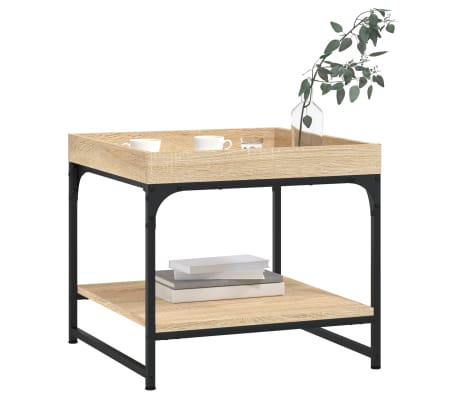 vidaXL Măsuță de cafea, stejar sonoma, 49,5x49,5x45 cm, lemn compozit