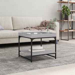 Klubska mizica siva sonoma 49,5x49,5x45 cm inženirski les