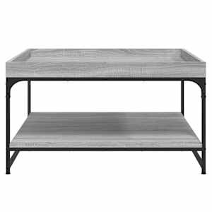 Konferenční stolek šedý sonoma 80x80x45 cm kompozit a železo - obrázek 4