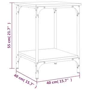 Konferenční stolek kouřový dub 40 x 40 x 55 cm kompozitní dřevo - obrázek 9