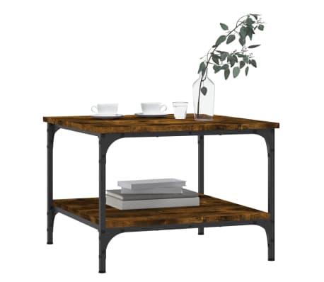 vidaXL Coffee Table Smoked Oak 55x55x40 cm Engineered Wood
