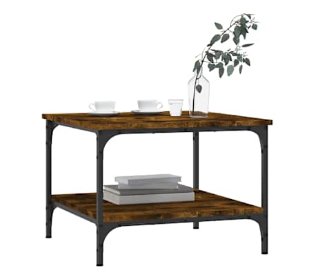 VidaXL Mesa Auxiliar Madera Contrachapada Roble Ahumado 40x42x50 Cm