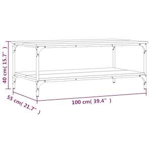 Konferenční stolek kouřový dub 100x55x40 cm kompozitní dřevo - obrázek 9