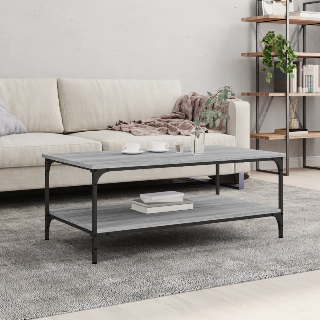 vidaXL sofabord 100x55x40 cm konstrueret træ grå sonoma-eg