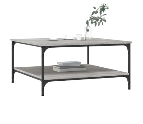 vidaXL Măsuță de cafea, gri sonoma, 80x80x40 cm, lemn compozit