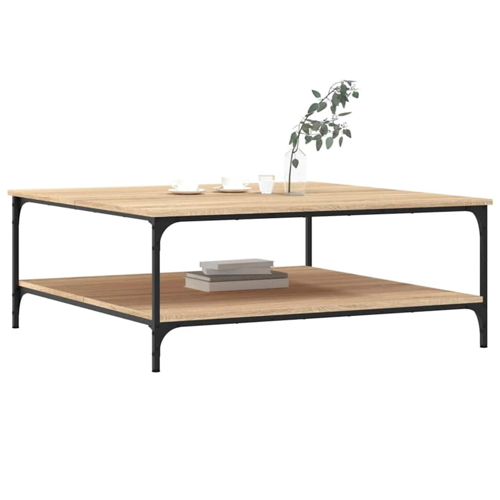 vidaXL Salontafel 100x100x40 cm bewerkt hout sonoma eikenkleurig afbeelding