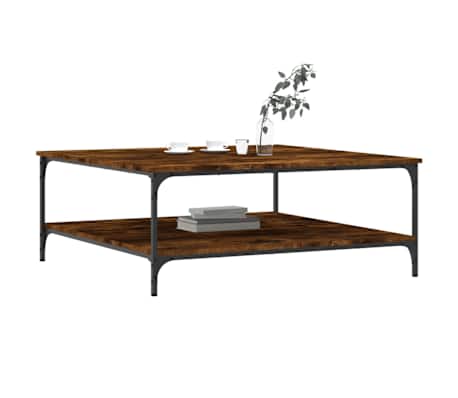 vidaXL Coffee Table Smoked Oak 100x100x40 cm Engineered Wood