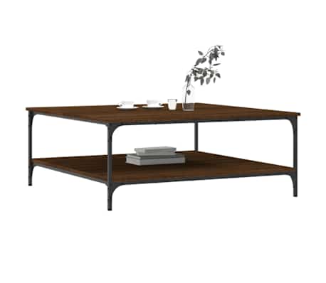 vidaXL Kavos staliukas, rudas ąžuolo, 100x100x40cm, apdirbta mediena