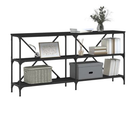 vidaXL Τραπέζι Κονσόλα Μαύρο 160 x 30 x 75 εκ. Επεξεργ. Ξύλο/Σίδηρος