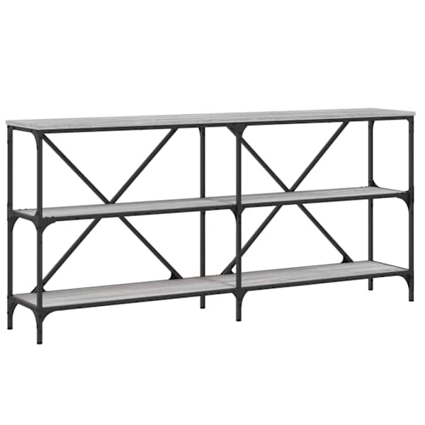 vidaXL konsoollaud, hall Sonoma tamm, 160x30x75 cm, tehispuit ja raud