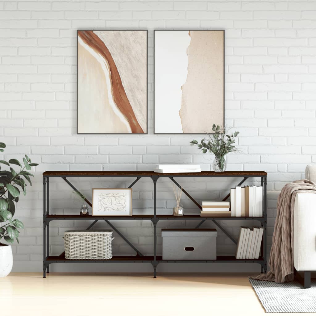 Console Table Side Table Sideboard End Table Engineered Wood and Iron vidaXL