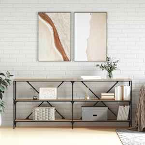Konzolový stolek dub sonoma 180 x 30 x 75 cm kompozit a železo - obrázek 1