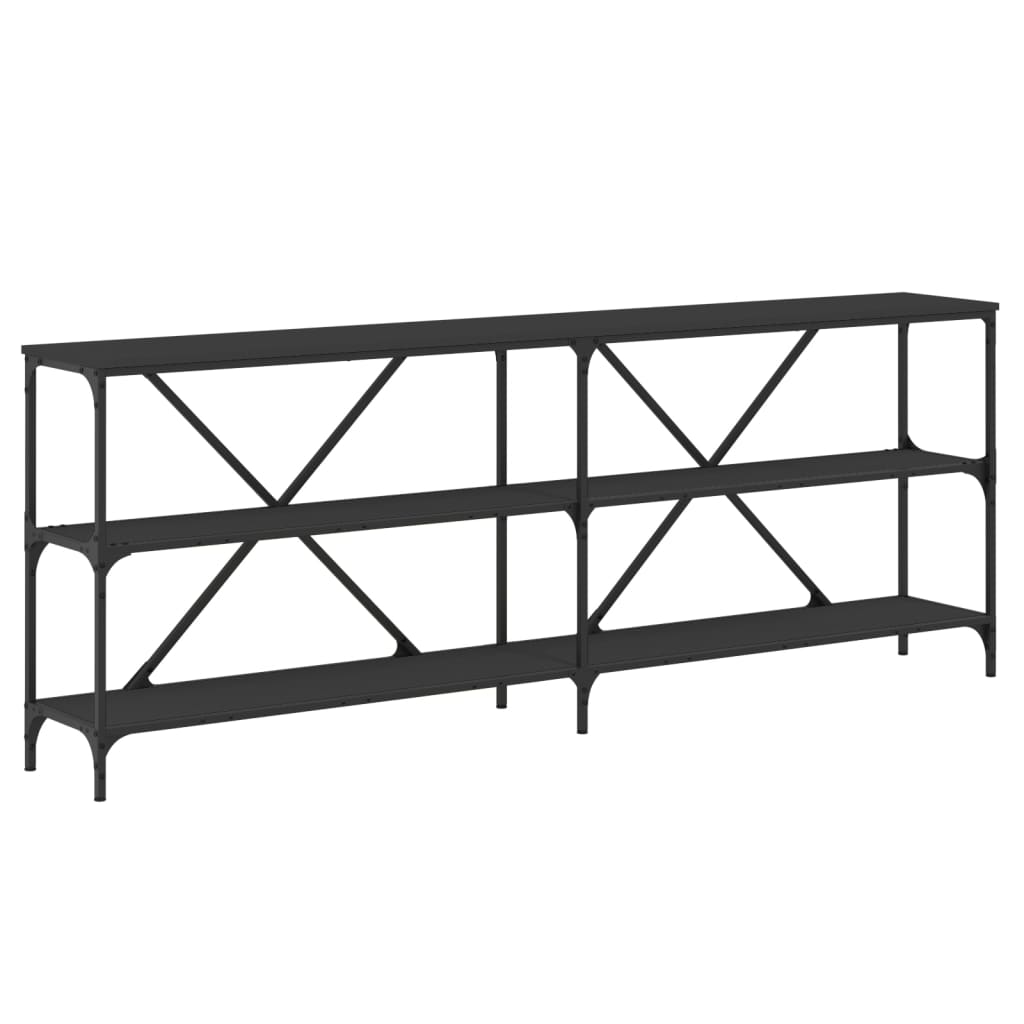 vidaXL Konzolový stolek černý 200x30x75 cm kompozitní dřevo a železo