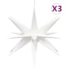 vidaXL j&otilde;ulutuled LED-valgustusega 3 tk, kokkupandav, valge, 57 cm