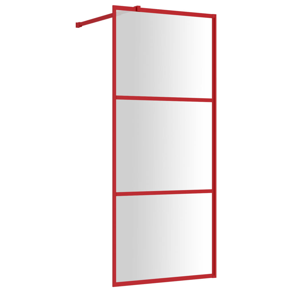 Paravan duș walk-in, roșu, 80×195 cm, sticlă ESG transparentă