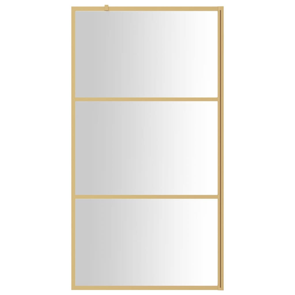 vidaXL Paravan duș walk-in, auriu, 100x195 cm, sticlă ESG transparentă