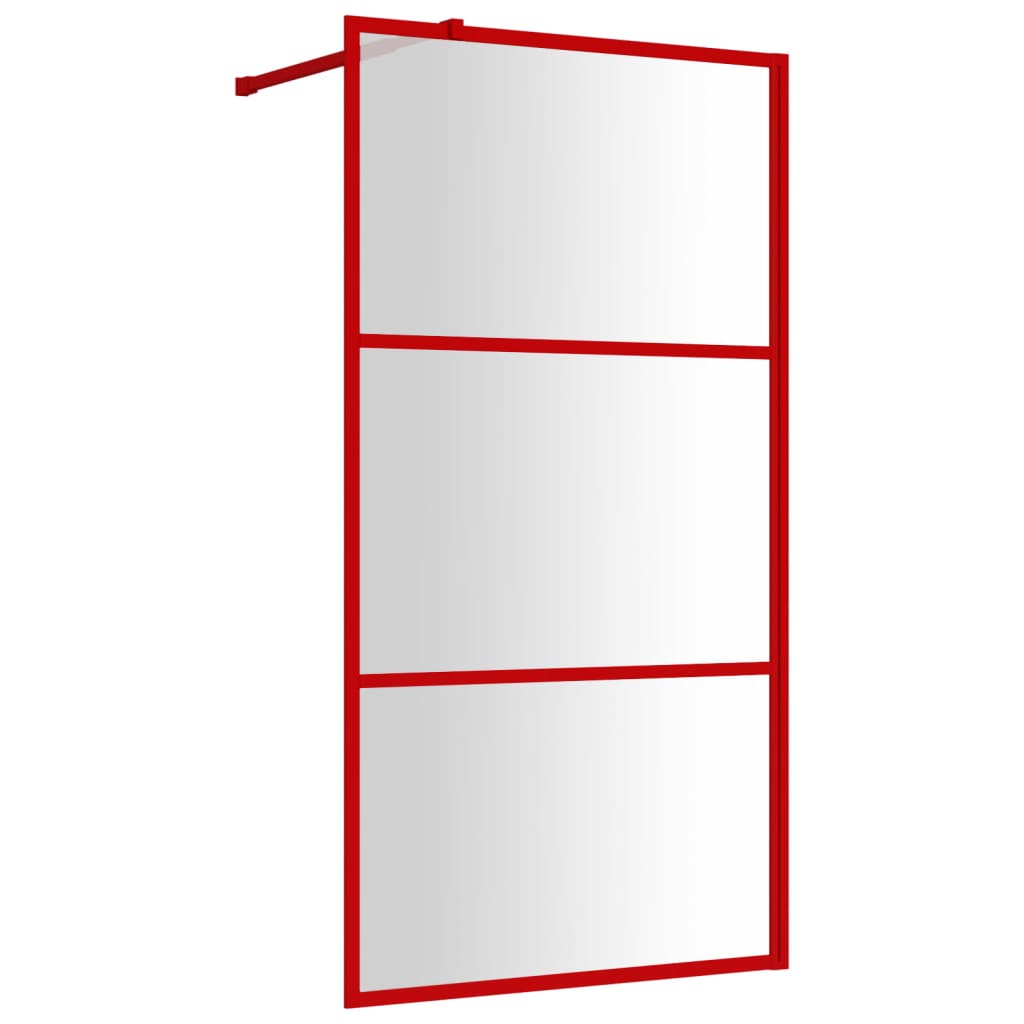Paravan de duș walk-in roșu 115×195 cm sticlă ESG transparentă