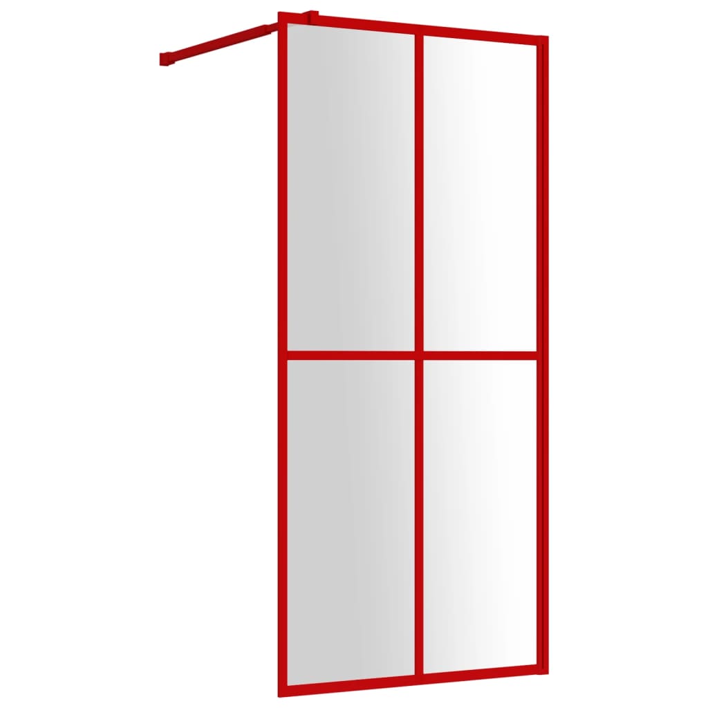 Paravan duș walk-in, roșu, 80×195 cm, sticlă ESG transparentă