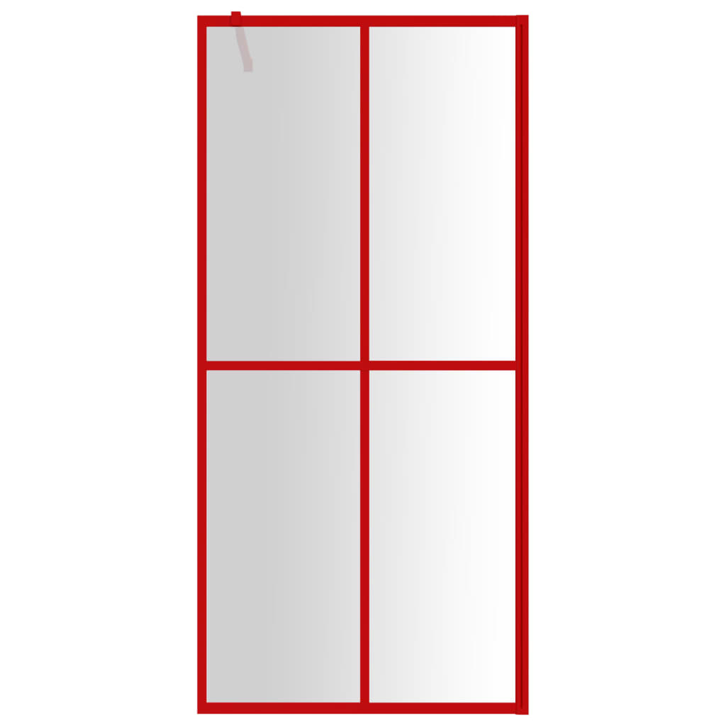 vidaXL Inloopdouchewand transparant 80x195 cm ESG-glas rood afbeelding