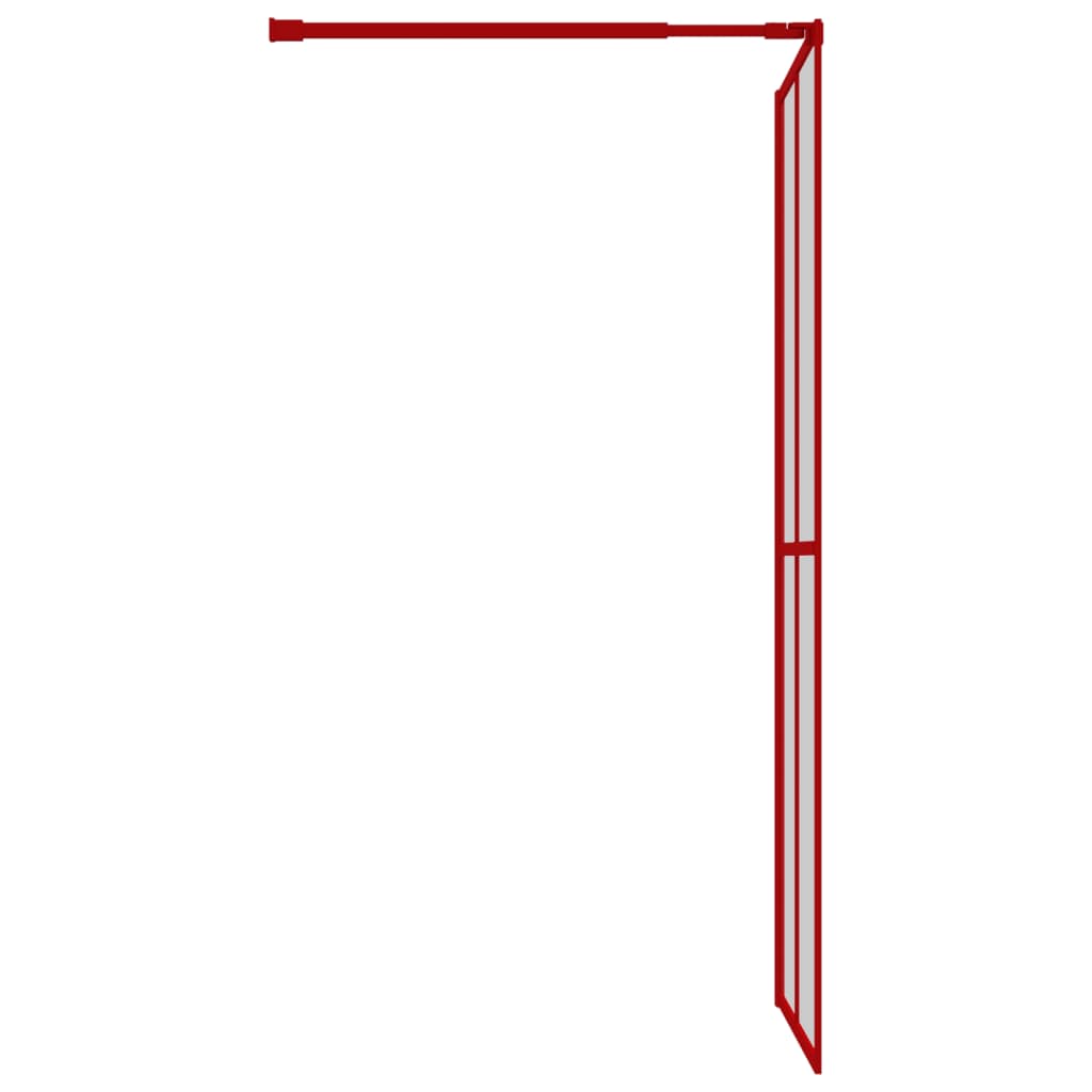  Sprchová zástena s priehľadným ESG sklom, červená 80x195 cm