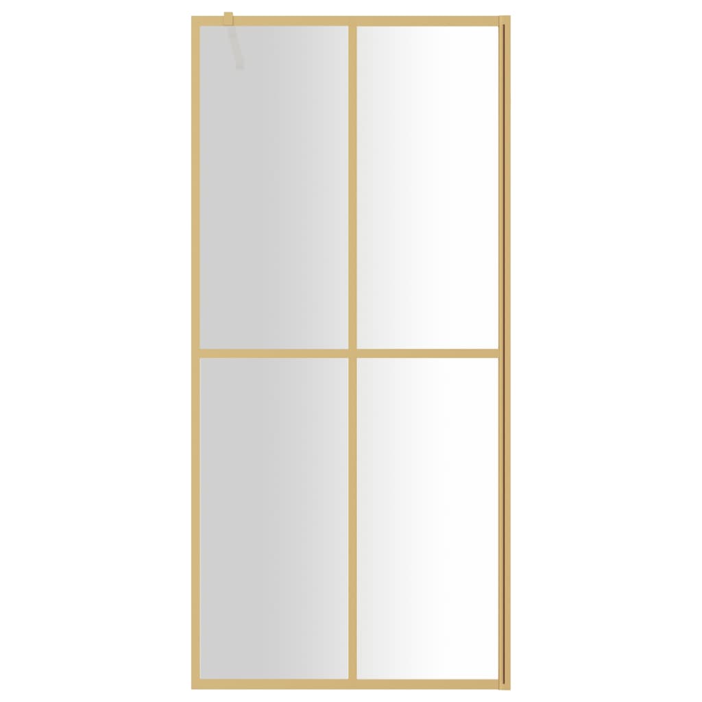 vidaXL Walk-in suihkun seinäke kirkas ESG-lasi kulta 80x195 cm