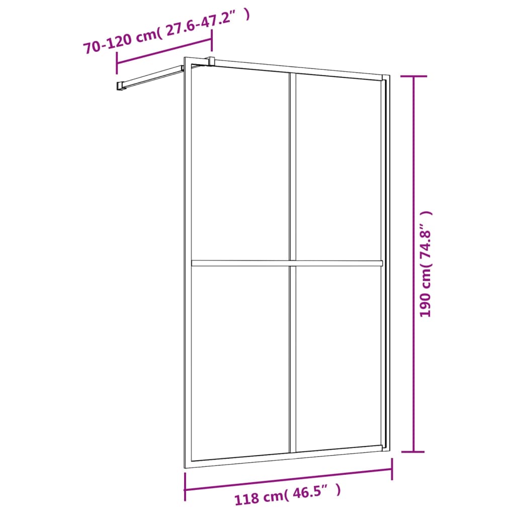 Walk-in Shower Enclosure Bathroom Wall Panel Screen Tempered Glass vidaXL - Picture 63 of 79