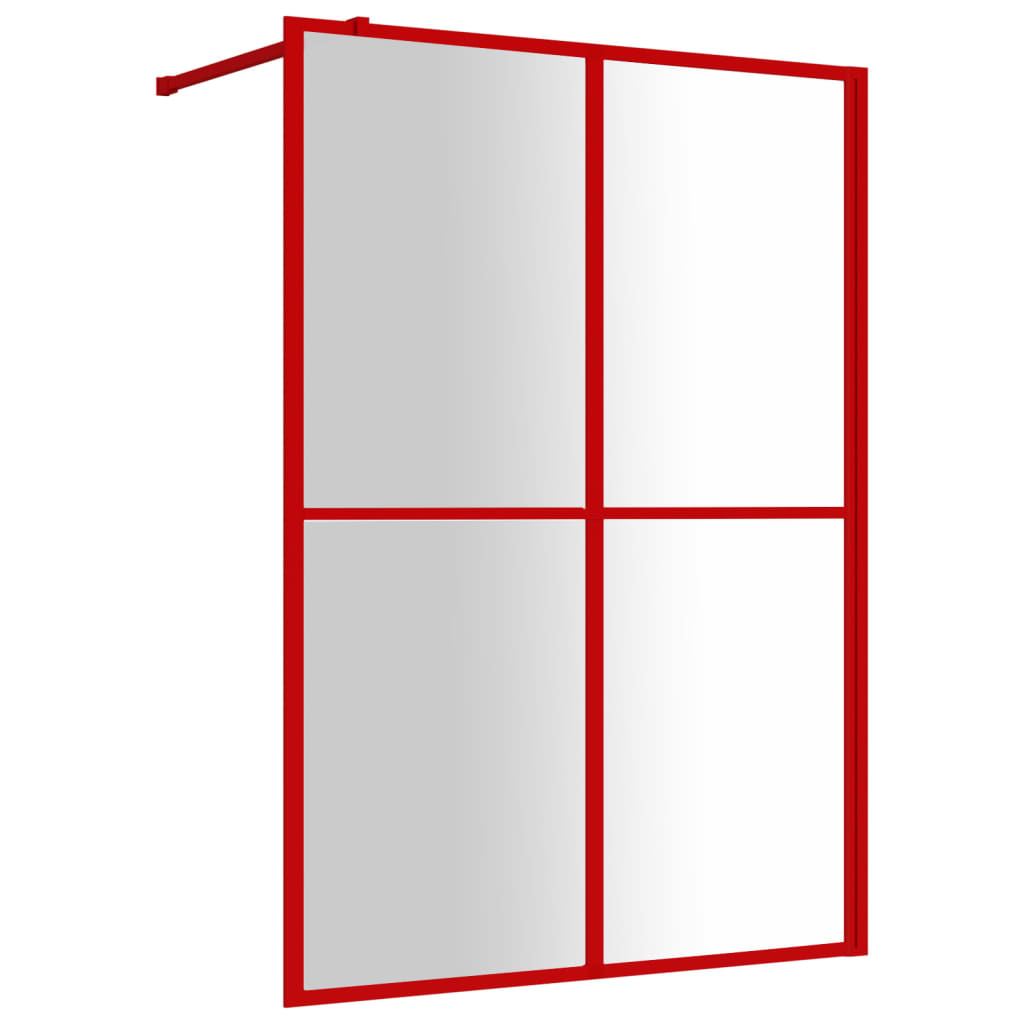 Paravan de duș walk-in, roșu, 140x195cm sticlă ESG transparentă