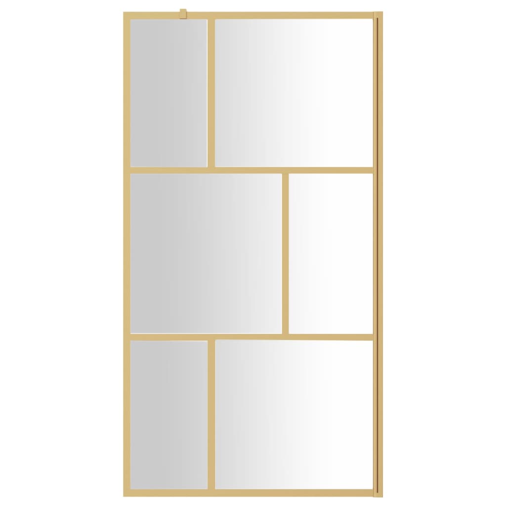 vidaXL aranyszínű zuhanyfal átlátszó ESG üveggel 100 x 195 cm