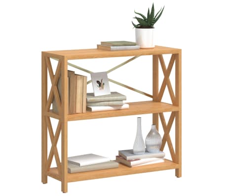 vidaXL Regal 3-nadstropni 80x30x78 cm trdna hrastovina