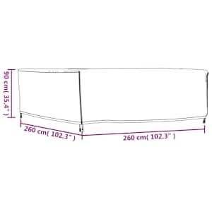 Plachta na zahradní nábytek černá 260x260x90cm nepromokavá 420D - obrázek 12
