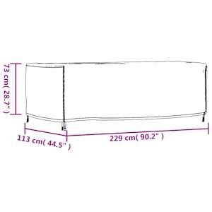 Plachta na zahradní nábytek černá 229x113x73cm nepromokavá 420D - obrázek 12