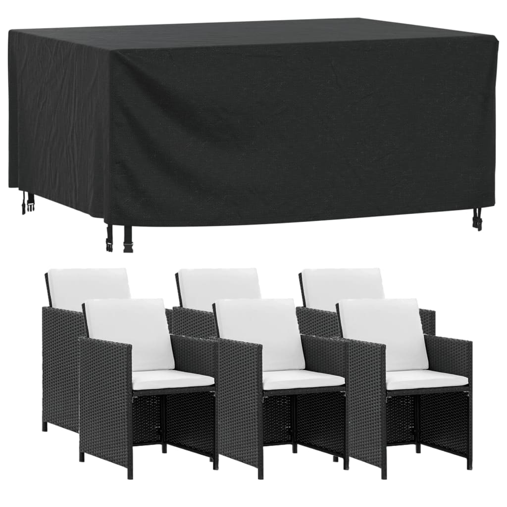 vidaXL Husă mobilier de grădină negru 172x113x73 cm impermeabilă 420D