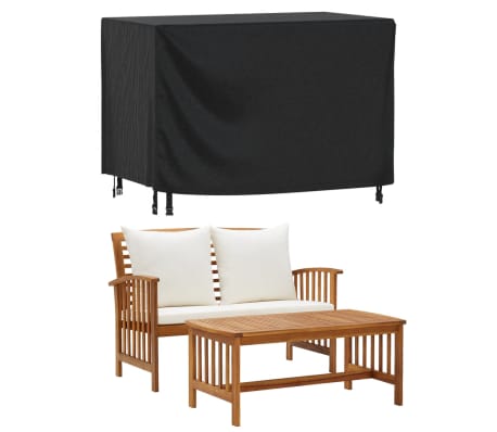 vidaXL Navlaka za vrtni namještaj crna 140x70x90 cm vodootporna 420D