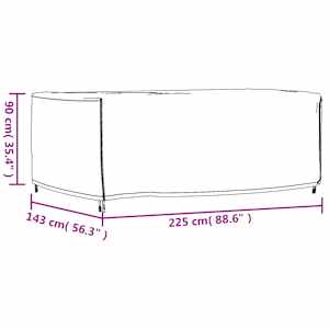 Plachta na zahradní nábytek černá 225x143x90cm nepromokavá 420D - obrázek 12