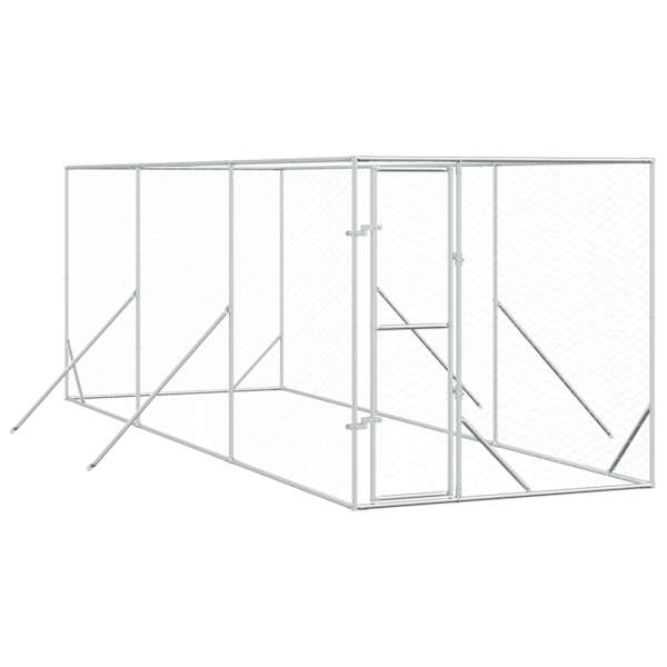 vidaXL &otilde;ue koeraaedik, h&otilde;bedane, 2x6x2 m, tsingitud teras