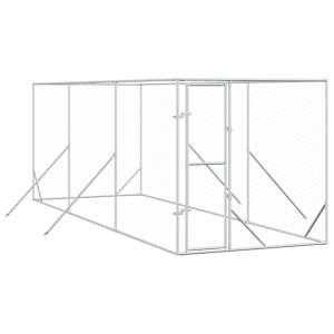 Venkovní psí kotec stříbrný 2 x 6 x 2 m pozinkovaná ocel - obrázek 2