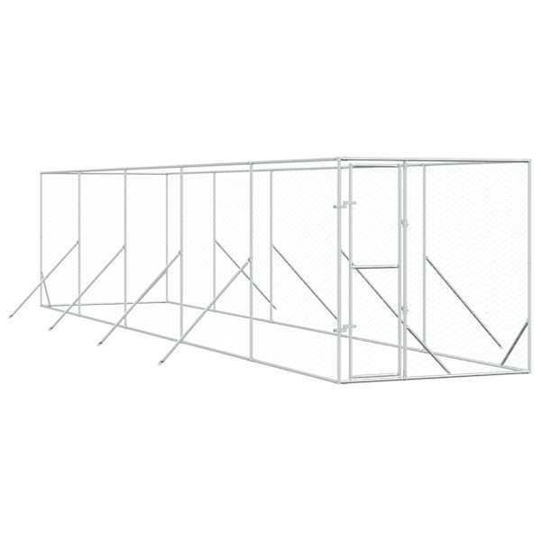 vidaXL &otilde;ue koeraaedik, h&otilde;bedane, 2x10x2 m, tsingitud teras