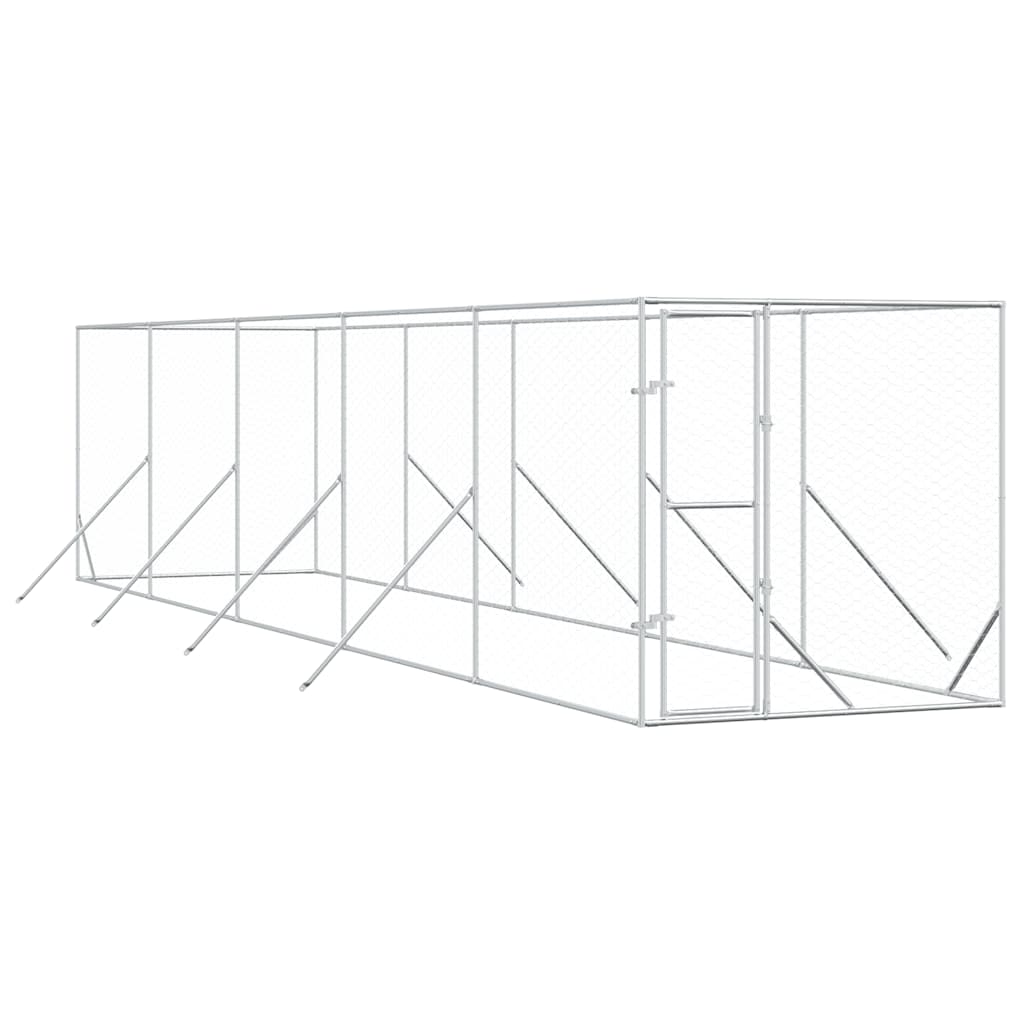 vidaXL Venkovní psí kotec stříbrný 2 x 10 x 2 m pozinkovaná ocel